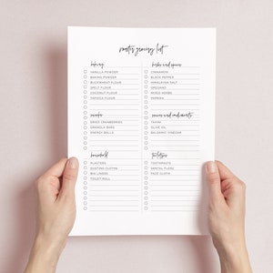 Bearbeitbare Master-Einkaufsliste | Master Lebensmittel Checkliste | Einkaufsliste bearbeiten | Minimale Einkaufsliste | Einkaufsliste | US Letter + A4 Bild 3