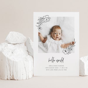 Modèle de faire-part de naissance, faire-part de naissance bébé fille, faire-part bébé fille, faire-part nouveau-né, faire-part de naissance imprimable