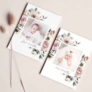 Monatliche Foto Banner Vorlage, von Monat zu Monat, 1 Geburtstag Banner, 1 Geburtstag Mädchen, 1 Geburtstag Mädchen, druckbare Fotobanner