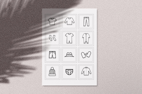 Clothes Labels Printable Drawer Labels Nursery Drawer Label Etsy