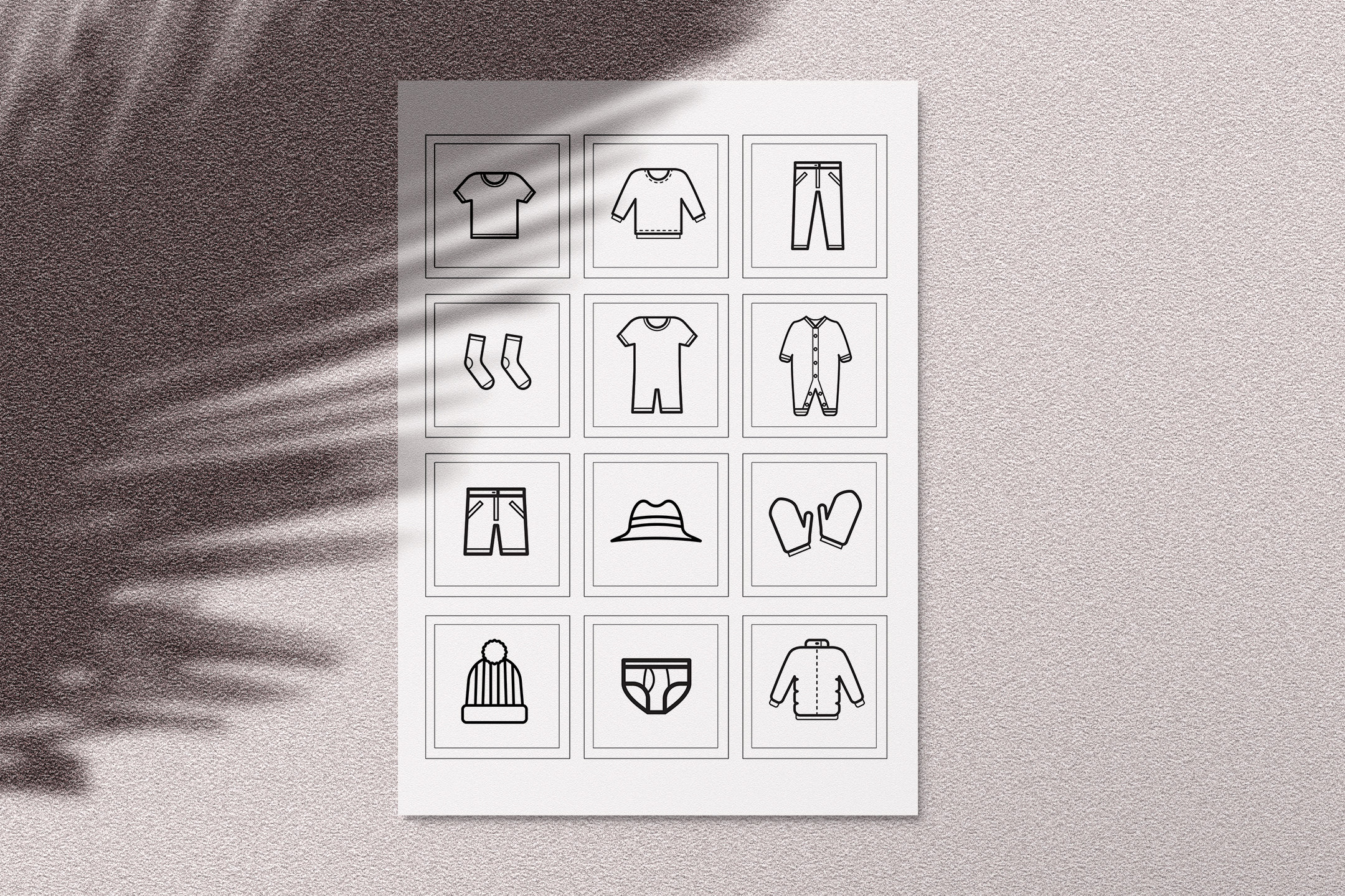 Printable clothing labels for drawers