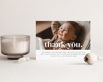Thank You Card Template, Photo Thank You Note, Modern Thank You Card, Birthday Thank You Note, Picture Thank You, Printable Thank You Card