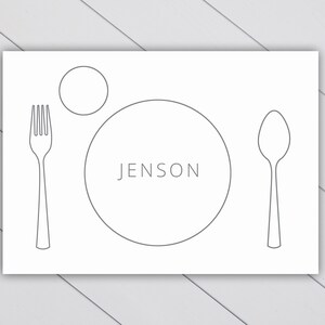 Montessori Tischset bearbeitbar, Montessori druckbares Tischset, personalisiertes Namens-Tischset, Montessori-Kleinkind, Montessori praktisches Leben Essen