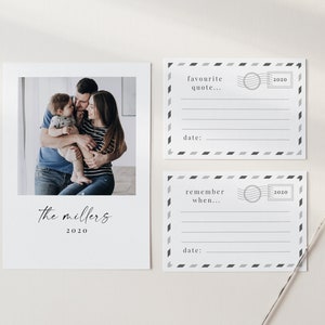 Jahreserinnerungen der Familie | Lieblingsmomente | Miniatur Buchstaben | Miniatur Postkarten | Familienjahr | Druckbare Miniatur Postkarten Set