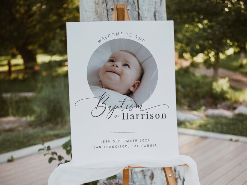 Welcome Harrison Baptism Welcome Sign Template, Boy Baptism Welcome Poster, Photo ...