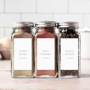 1 x 2 inch | Editable Spice Labels | Modern Pantry Label | Kitchen Label | Herb and Spice Label | Printable Labels