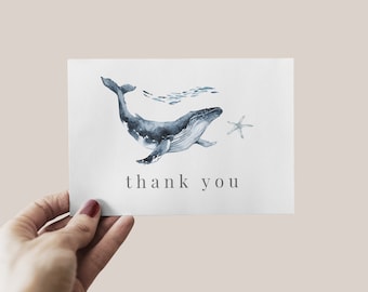 Editable thank you card | Ocean Animals | Ocean Thank You Card | Ocean Party | Thank You Note | Printable thank you card