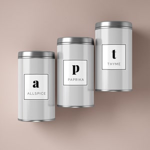 1 inch | US Letter | Editable Pantry Labels | Minimalist Initial Label | Herbs and Spices Label | Printable Pantry Label