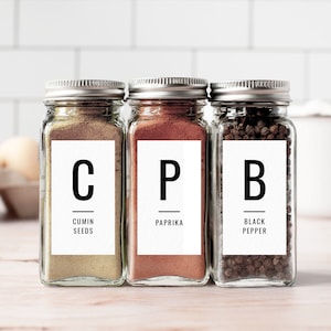 1.25 x 2.25 inch | Editable Spice Labels | Minimalist Pantry Label | Kitchen Label | Herb and Spice Label | Printable Labels