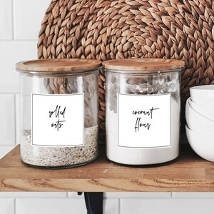 3 Inch | Editable Pantry Label | Script Pantry Label | Square Kitchen Labels | Modern Pantry Label | Pantry Label Printable