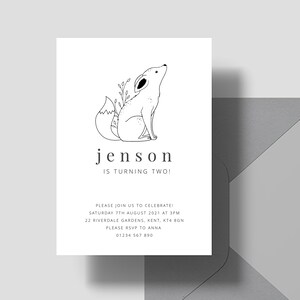 Editable Birthday Invite Fox Birthday Invite Printable - Etsy