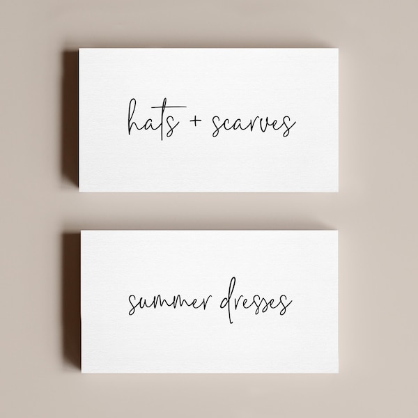 3.5 x 2 inch | US Letter | Editable Clothes Labels | Handwritten Font | Organized Wardrobe | Closet Storage | Printable Labels