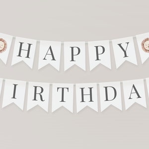 Alles Gute zum Geburtstag Banner Vorlage, 5x7 Banner Flaggen, Safari Geburtstag, Löwe Geburtstagsbanner, Dschungel alles Gute zum Geburtstag Banner, druckbares Banner