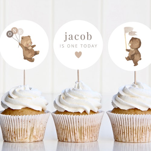 Editable Cupcake Toppers Bear Cupcake Toppers Teddy Bears Etsy Australia