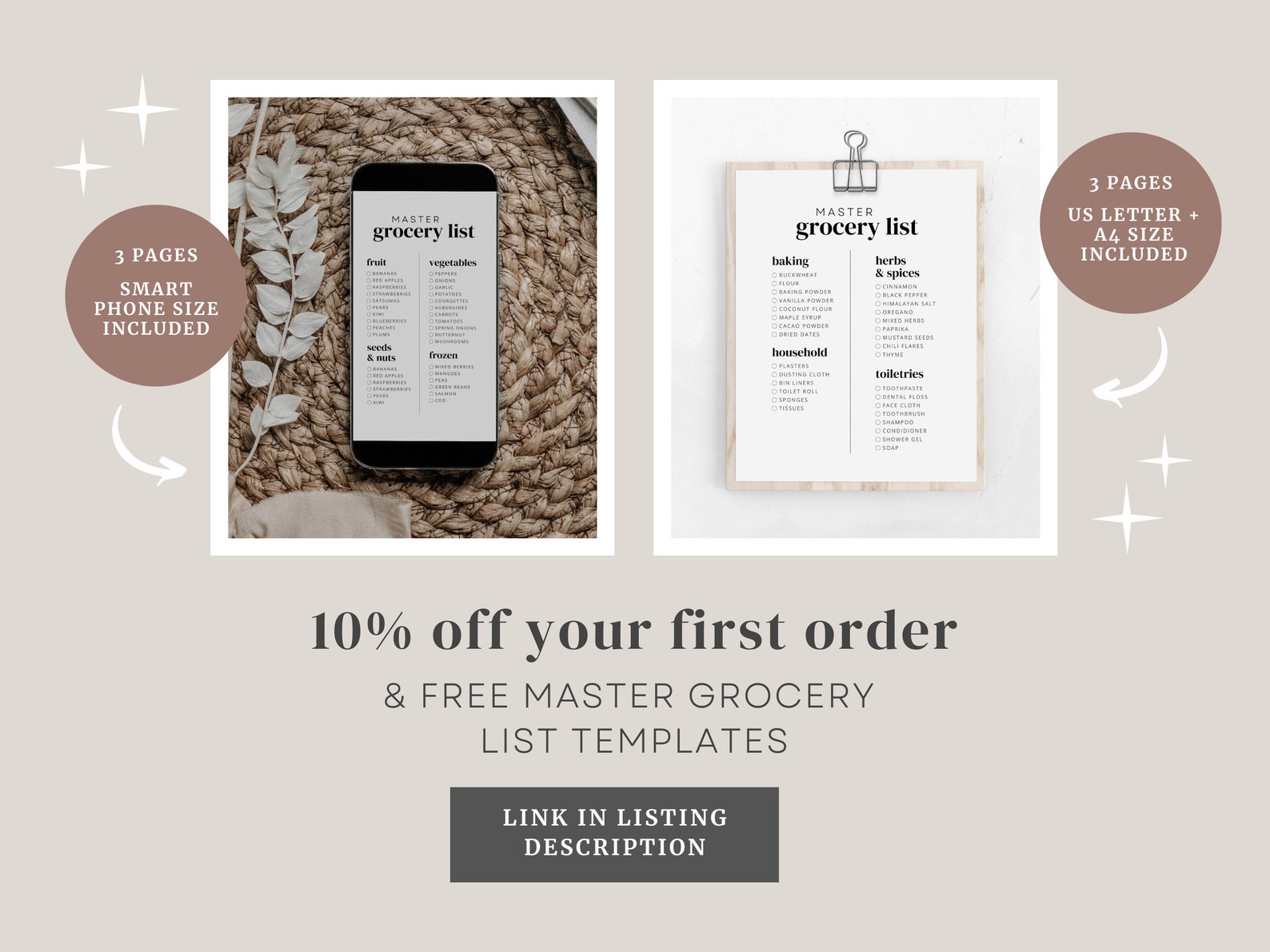 Editable Recipe Template Modern Recipe Card Minimalist - Etsy