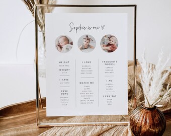 Babys First Year Poster, 8x10 and A4, 1st Birthday Photos Print, My First Year Print, Baby Photo Collage, Printable 1st Year Poster