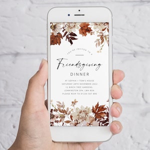 Friendsgiving Evite Digital Download, Friendsgiving Invite, Thanksgiving Dinner, Thanksgiving Party, Friendsgiving Dinner, Digital Invite