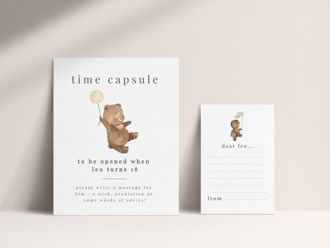Bear Time Capsule Template, Teddy Bear Birthday Balloons, First ...