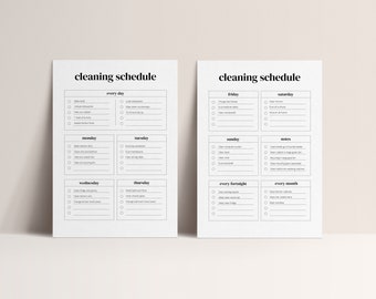 Editable Cleaning Checklist | Modern Cleaning Checklist | Daily, Weekly + Monthly Cleaning Checklist | Clean Edit List | Cleaning Printable