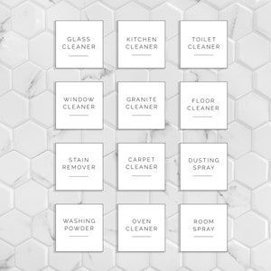2 inch | US Letter | Editable Cleaning Labels | Modern Cleaner Label | Clean Label | Laundry Room Label | Printable Label Set
