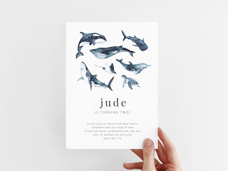 Editable Ocean Birthday Invite Ocean Themed Birthday Nautical Invitation Nautical Theme Birthday Sea Life Printable Birthday