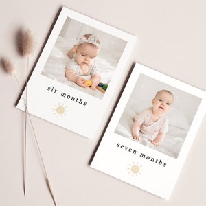 Babys First Year Photo Template, Sun Photo Banner, Month By Month, 1st Birthday, 12 Month Photo Banner, First Birthday, Printable Banner