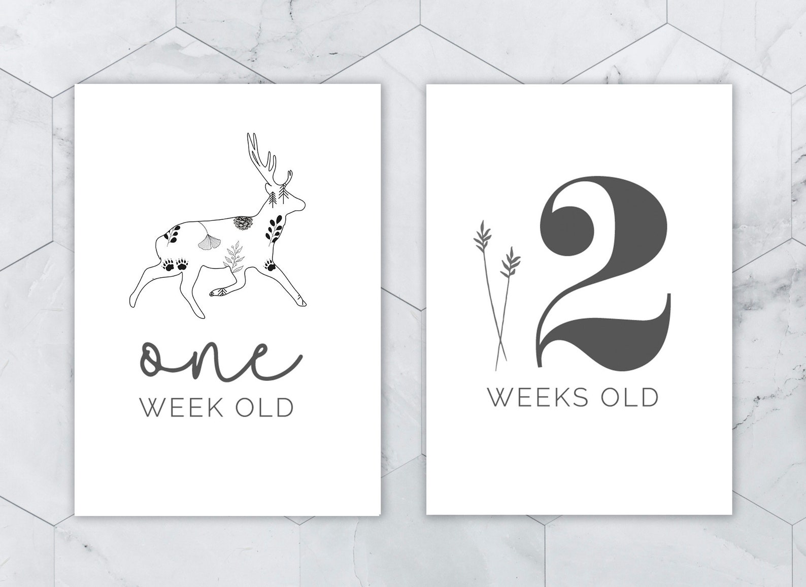 Baby Milestone Cards | Forest Woodland Animals | Woodland Milestone ...