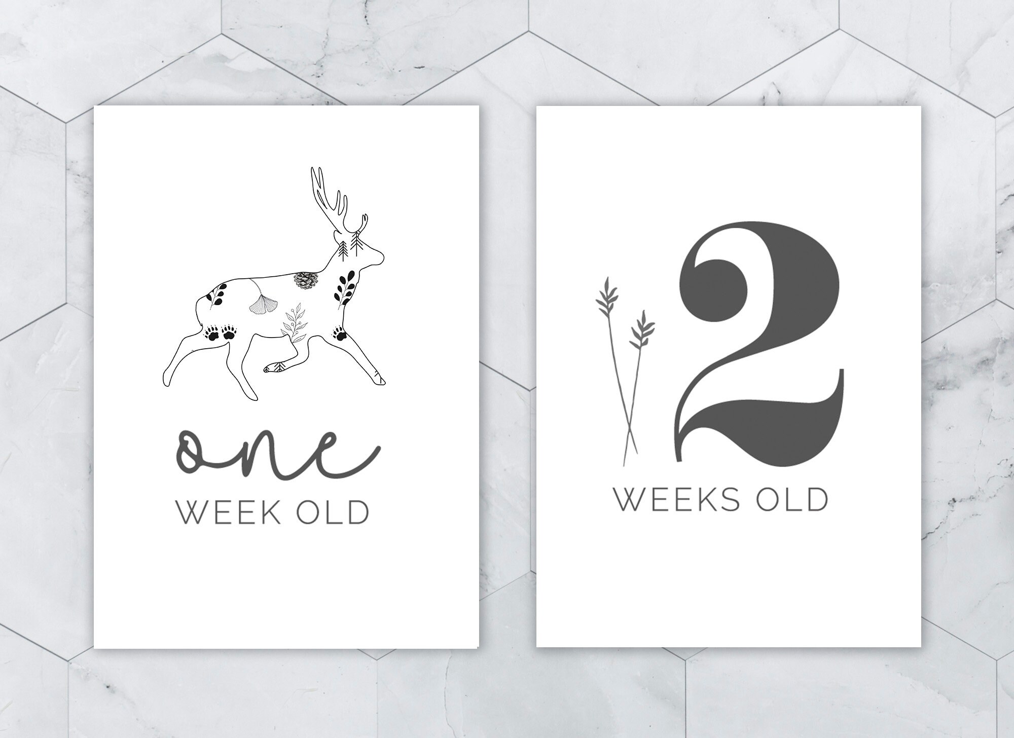 Baby Milestone Cards | Forest Woodland Animals | Woodland Milestone ...
