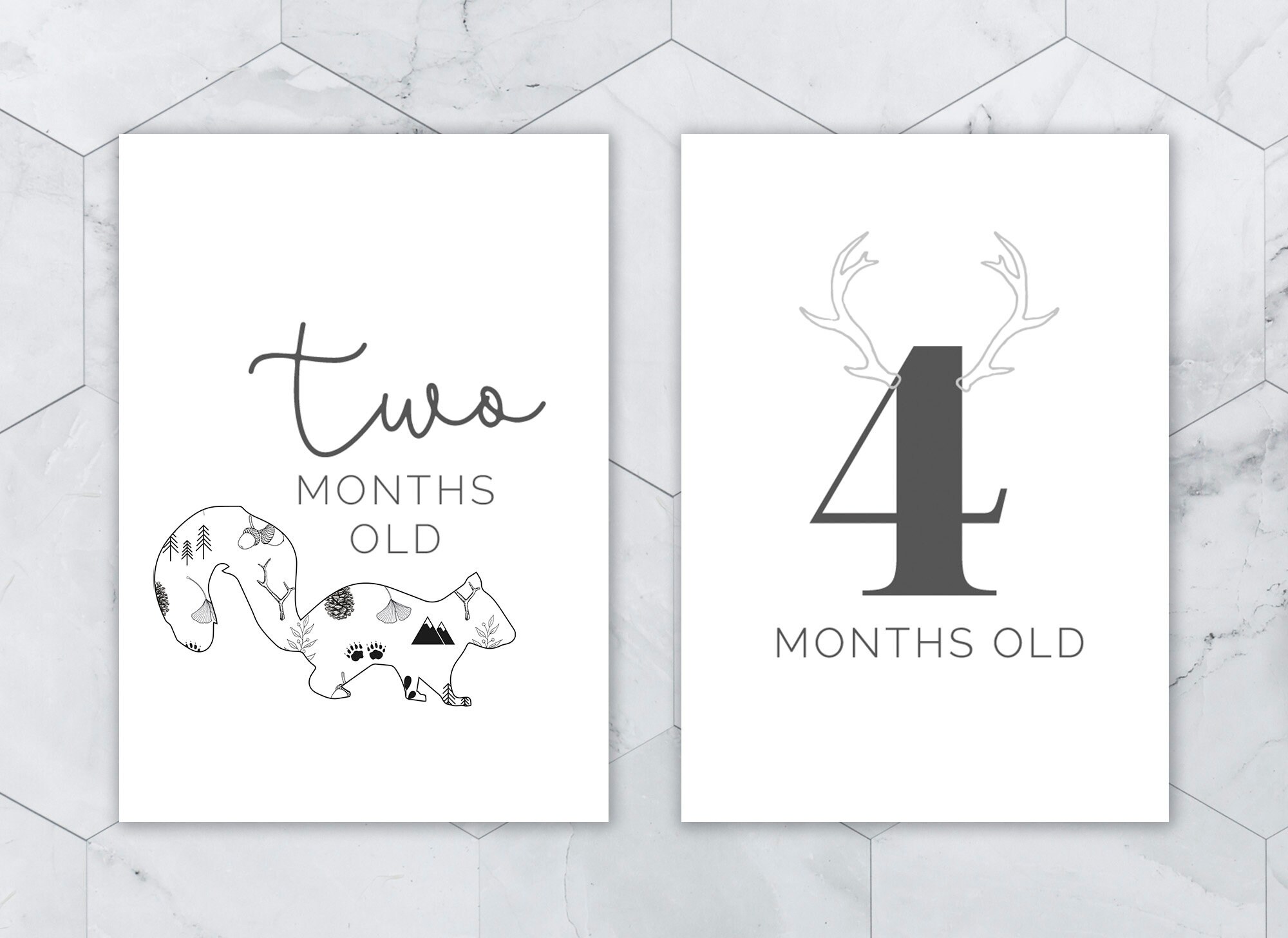 Baby Milestone Cards | Forest Woodland Animals | Woodland Milestone ...