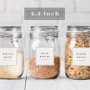 2.5 inch | US Letter | Editable Pantry Labels Printable, Minimalist Pantry Label