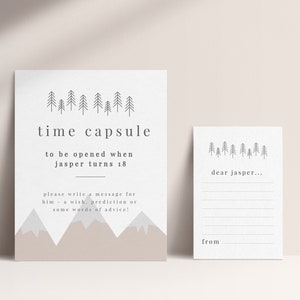 Mountains Time Capsule Template, Adventure Birthday Party, First ...