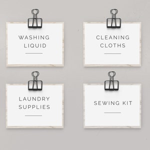3 1/2 x 2-5/8 inch | US Letter | Label Template | Minimal Printable Label | Bin Clip Storage Label | Modern Label | Home Organisation