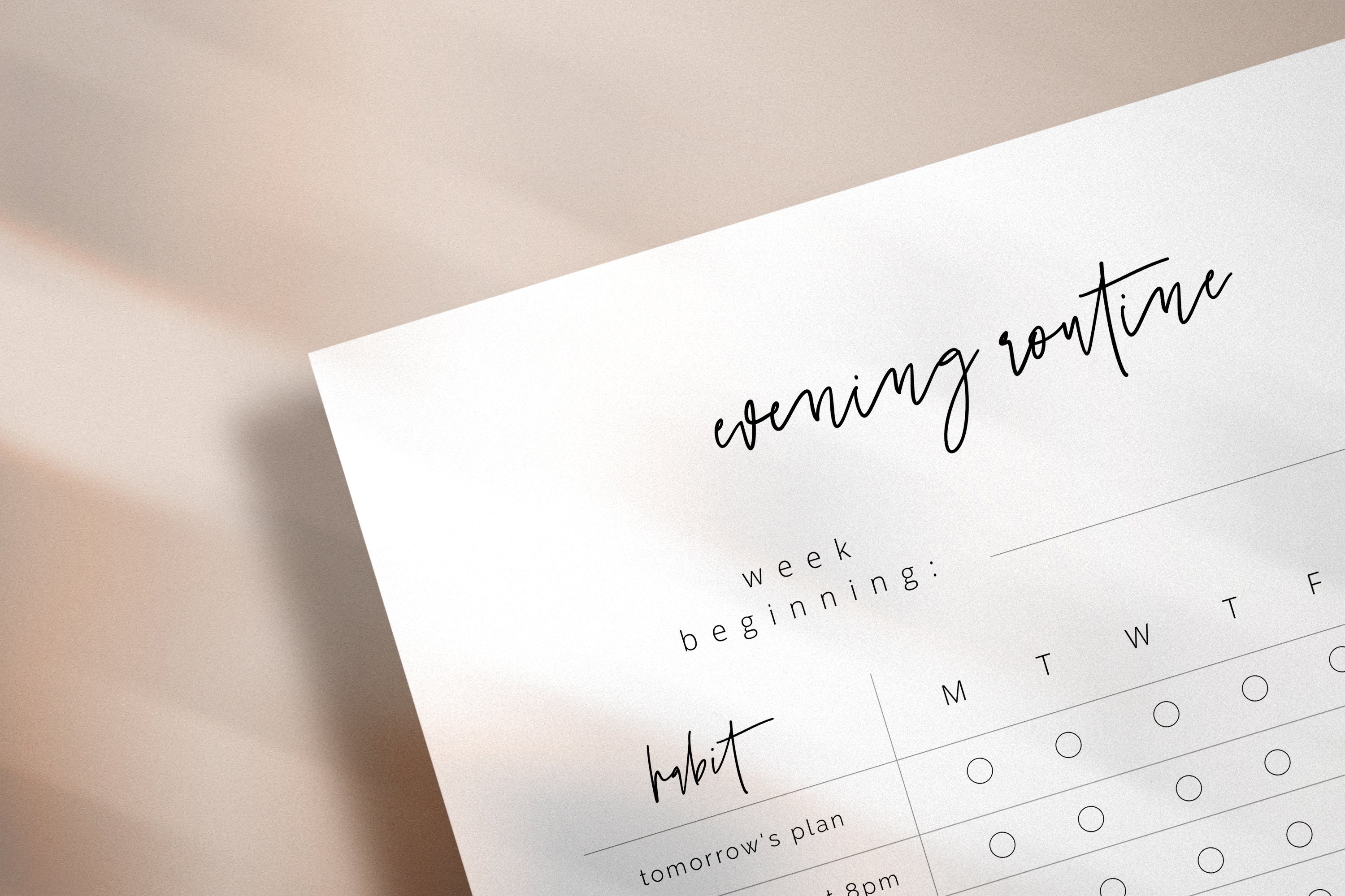Editable Evening Routine Editable Evening Routine Checklist, Minimal Checklist, Night Routine ...