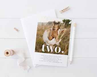 2nd Birthday Invitation Template, Two Invitation, Second Birthday Invitation, 2nd Birthday Girl, Printable 2nd Birthday Invite