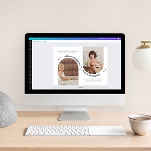 CANVA-mall, gemensam inbjudan, välvd födelsedagsinbjudan, gemensam fotoinbjudan, syskonfödelsedagsfest, utskrivbar födelsedagsinbjudan bild 6