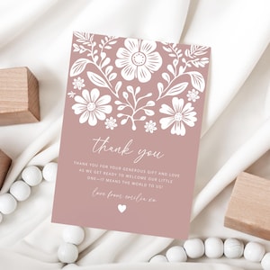 Cielito Lindo Dankeschön Vorlage, mexikanisches Baby Shower Mädchen, Dankeschön Postkarte Floral, druckbare Dankeschön-Karte