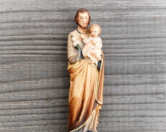 St. Joseph with child Saint Joseph with Child Wooden Statue, Life size Saint Sacred Religious Statues Sculptures,Church supplies