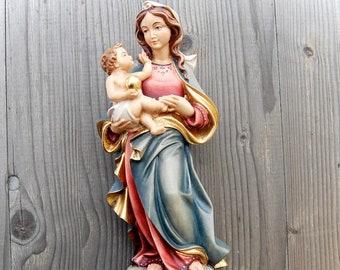 Our Lady of Love Madonna and child wood carving, Virgin Mary statue,Life size religious statues, Religious Catholic Christian gifts