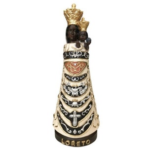 Madonna of Loreto Wooden Statue Ornament Decoration , Life size Saint Sacred Religious Statues Sculptures, Church supplies