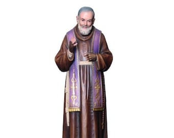 Heiliger Padre Pio von Pietrelcina Lebensgroße Heilige Religiöse Statuen Skulpturen, Kirchenbedarf, religiöse katholische christliche Geschenke, aus Holz