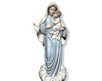 Jungfrau Maria von Medjugorje Statue, handbemalte Holzschnitzerei, katholisches Geschenk