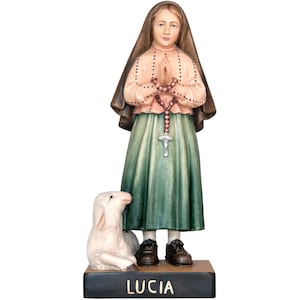 Lucia Marto -Estátua católica religiosa, decoração religiosa, decoração de madeira, presentes de madeira, presentes para cristãos, materiais de igreja