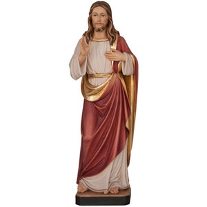 Jesus - Estátuas religiosas católicas, Decoração religiosa católica, Artigos para igreja, Artigos para igreja, Decoração de madeira, Estátuas de madeira, Tamanho real