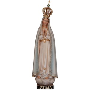 Our Lady of Fatima - Pillgrim with open crown -Religious Catholic statue, Religious decoration, Wooden decoration, Wooden gifts