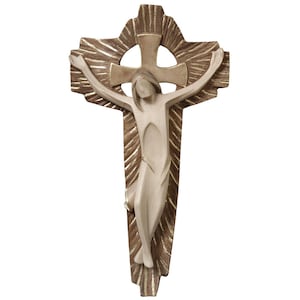 Passie Christus - houten decor, houten kruis, religieus katholiek kruis, religieuze katholieke decoratie, kerkbenodigdheden, wanddecoratie, houten kruis, religieus katholiek kruis,