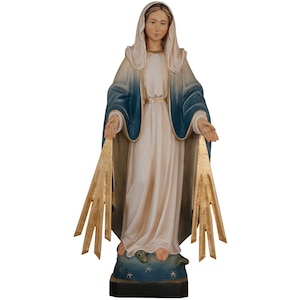 Our lady of Grace witrh rays - Religious statue, Catholic gifts, Wooden decoration, Wooden gifts, Wooden statue, Original gifts