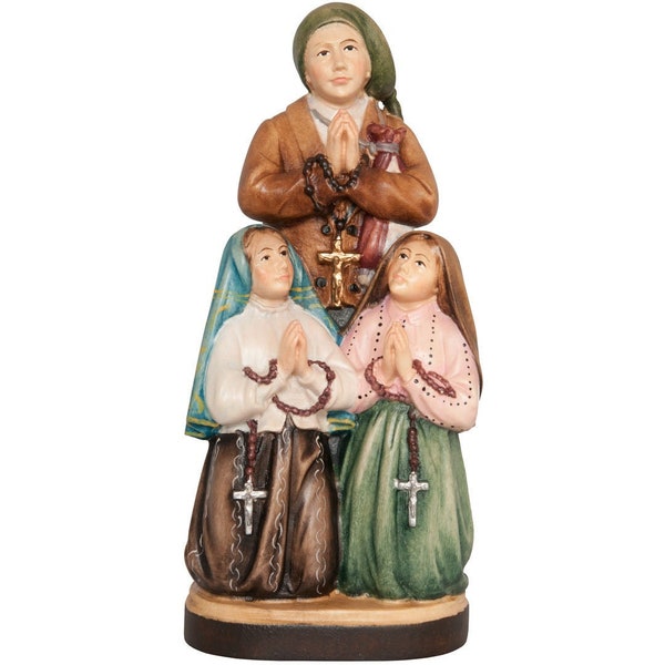 Tres hijos de Nuestra Señora de Fátima -Estatua católica religiosa, Decoración religiosa, Decoración de madera, Regalos de madera, Regalos para cristianos