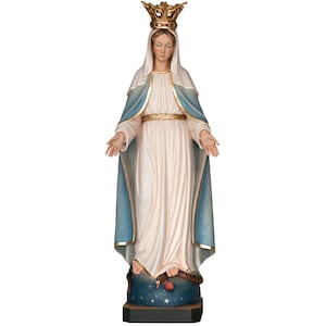 Our Lady of Grace with crown - Religious gifts, Catholic gifts, Gifts of Christians, Gifts for catholic, Wooden decoration, Wooden gifts