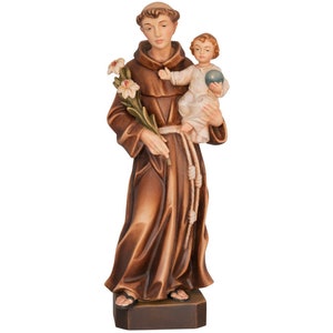 Saint Anthony with lily - Religious Catholic decoration, Religious Catholic gifts, Church supplies, Original decoration, Wooden statues