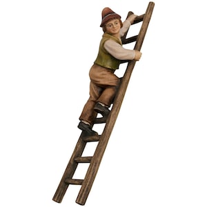 Shepherd on ladder - Morning Star Shepherd on ladder-Wooden Decoration, Wooden Figurines, Christmas Decoration, Nativity Figurines,Religious